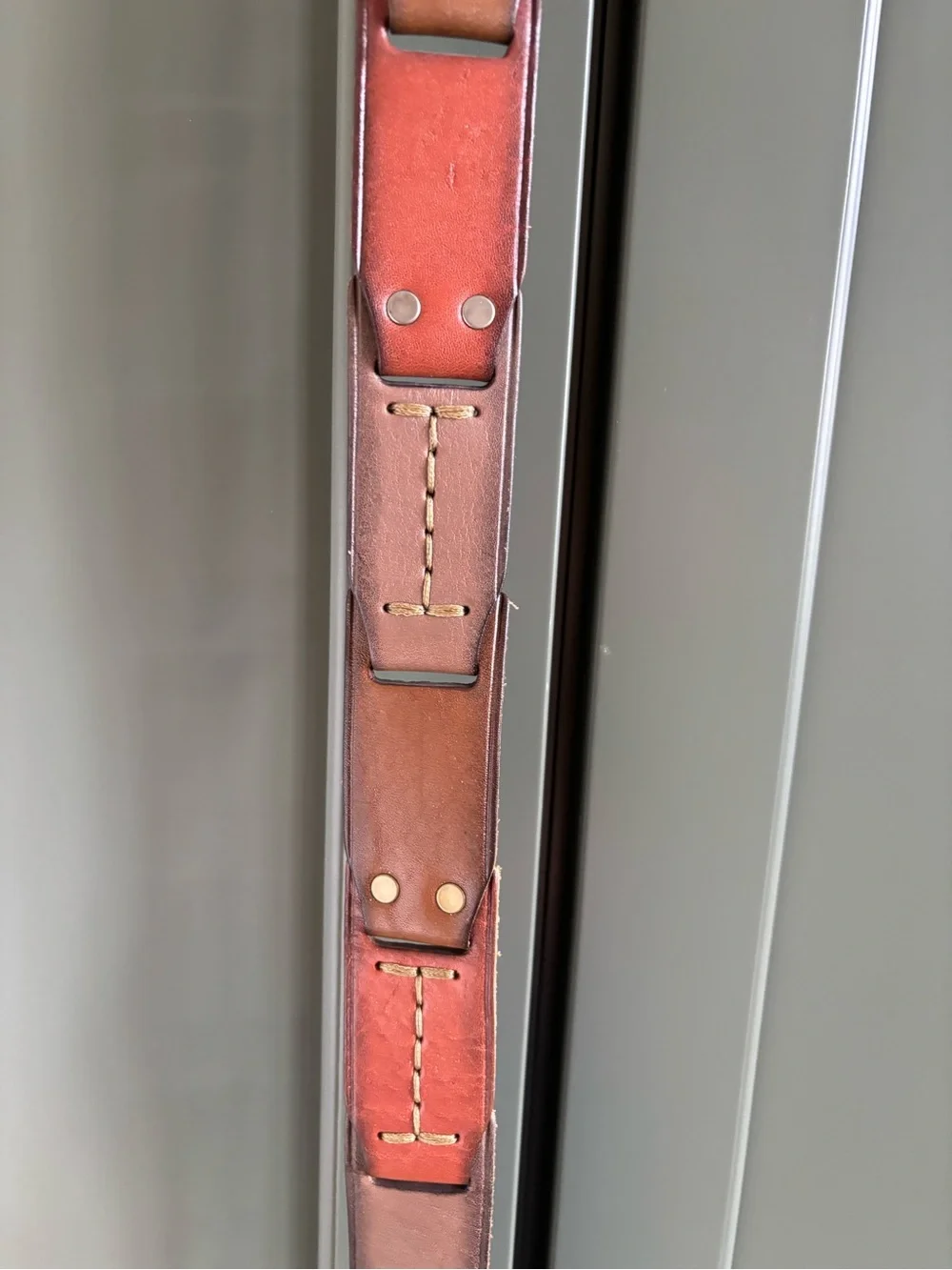 Fossil Patchwork Genuine Leather Belt Multicolored Brass Buckle Unique Cowboy M